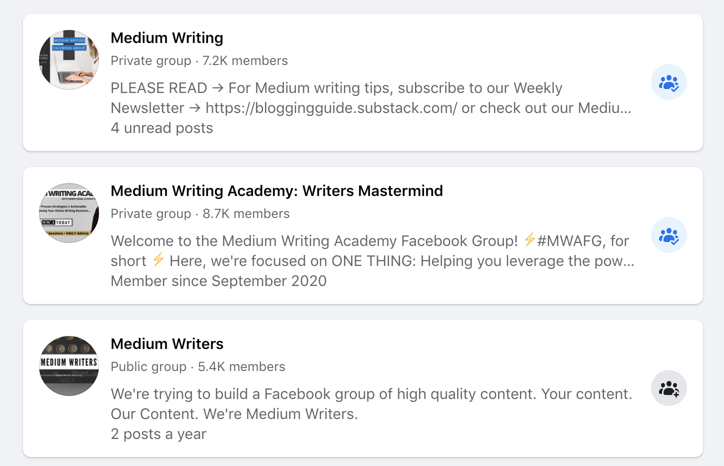 finding things to write about from facebook groups