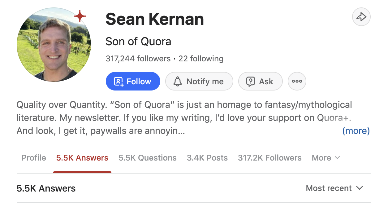 finding things to write about using quora